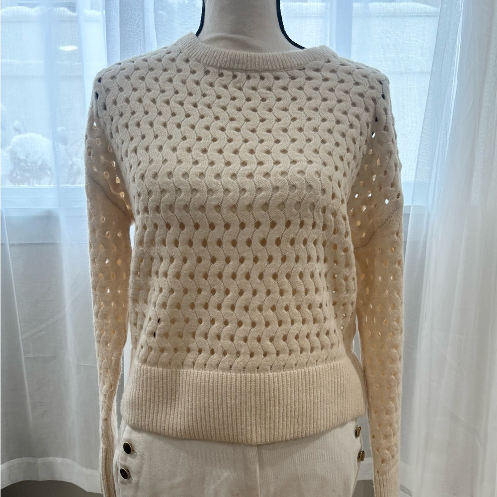 Express Cream Open-Knit Women's Sweater